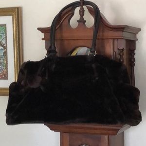 Faux fur travel bag